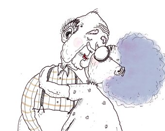 340x270 Older Elderly Couple Etsy - Old Couple Sketch