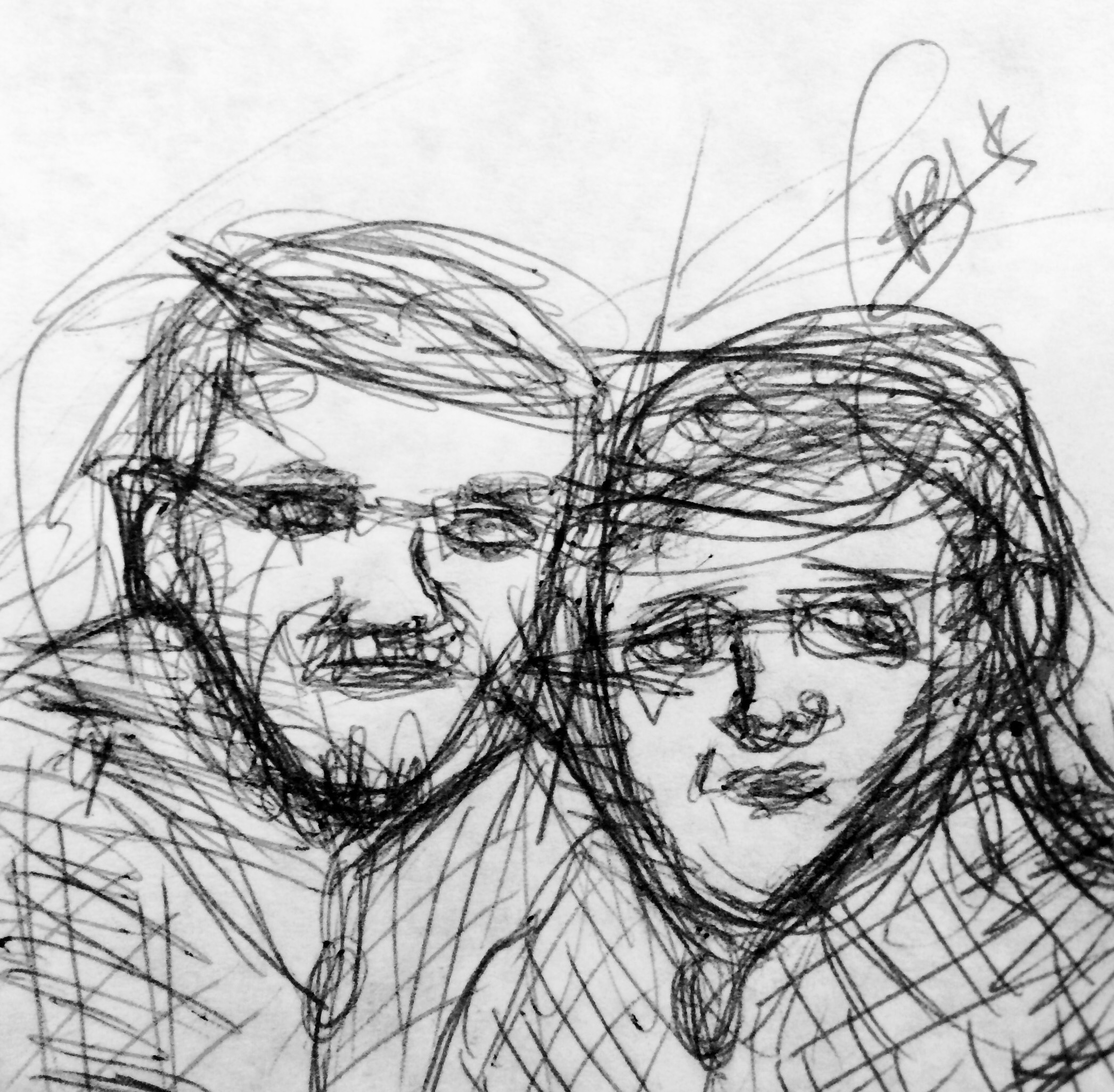 2092x2050 Sketch Amp Poem Old Couple Nathan B. Poetry - Old Couple Sketch