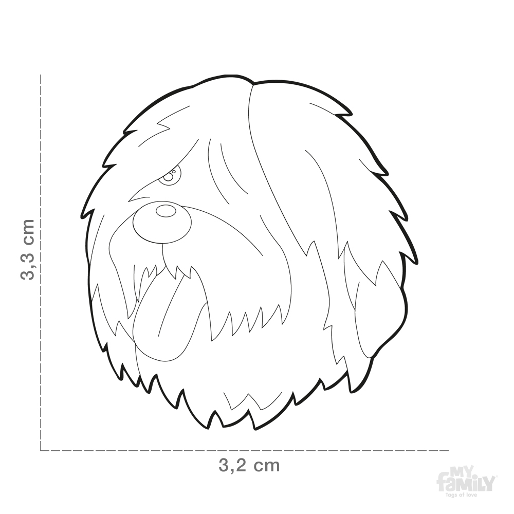 1000x1000 Id Tag For Bobtail Dog Myfamily - Old Dog Sketch