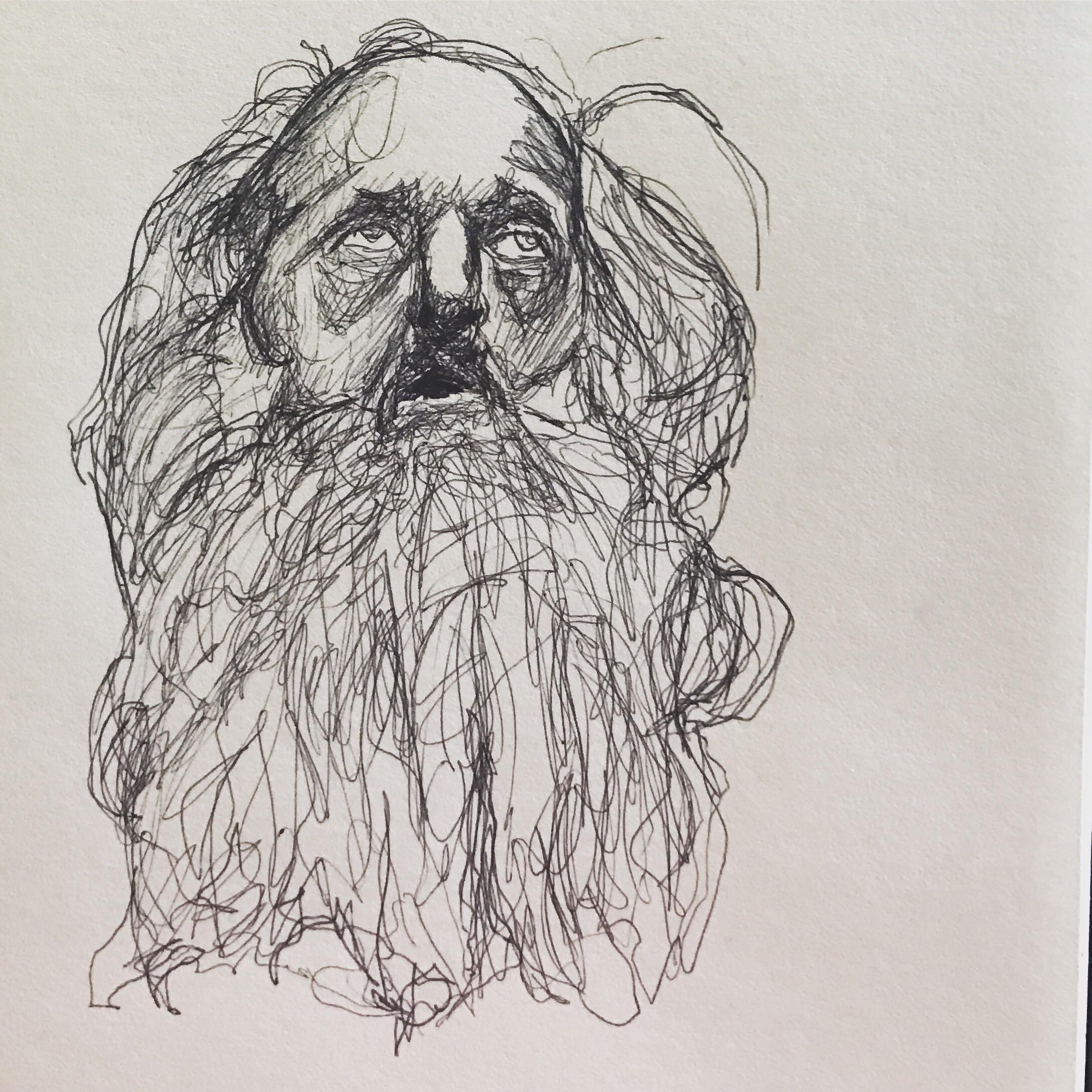 2177x2177 Old Guy From Subway Pic Sketches - Old Guy Sketch