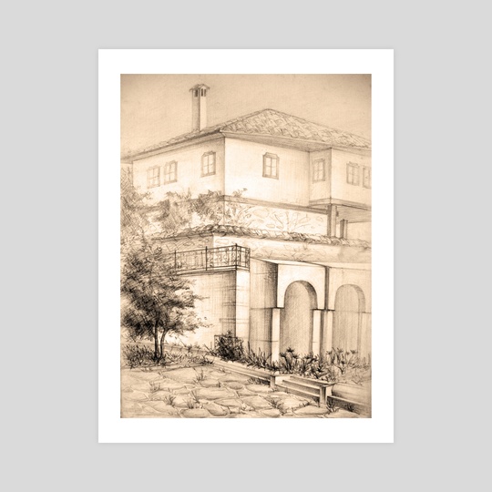 540x540 Old House Sketch, An Art Print By E Drawings38 - Old House Sketch