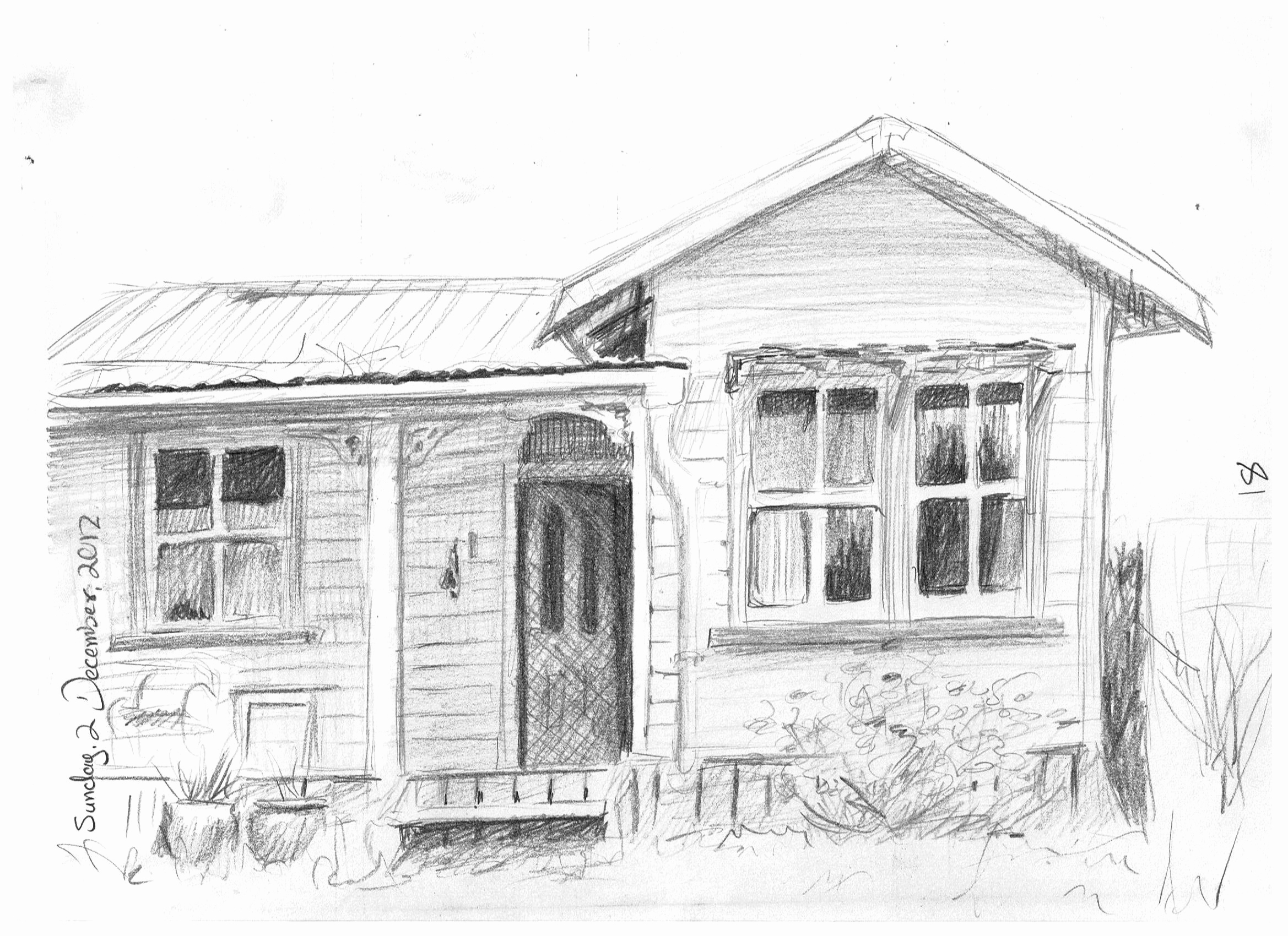 2338x1700 Sketch House Old House Drawing 02 12 12 365 Days Of Drawing - Old House Sketch