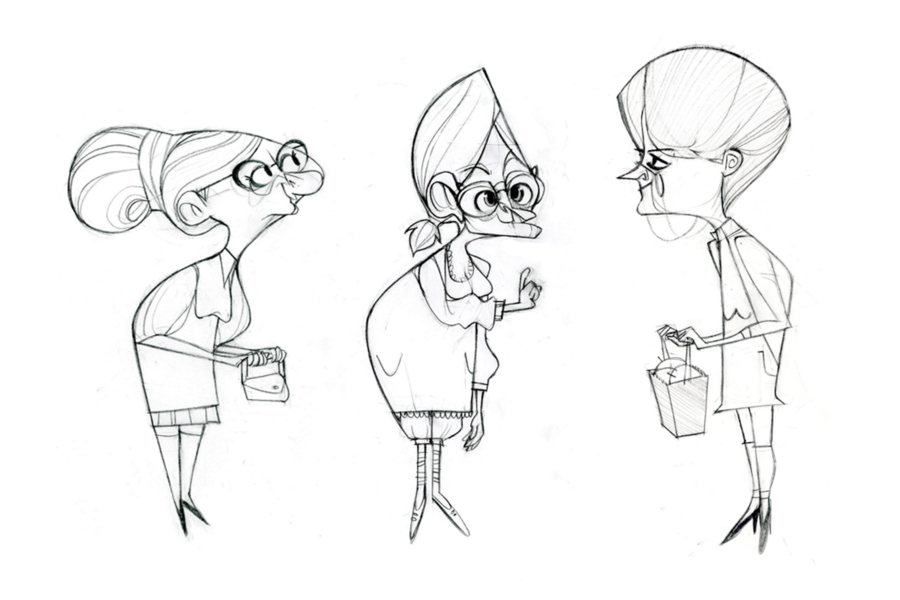 900x600 Old Ladies By Lemurali - Old Lady Sketch