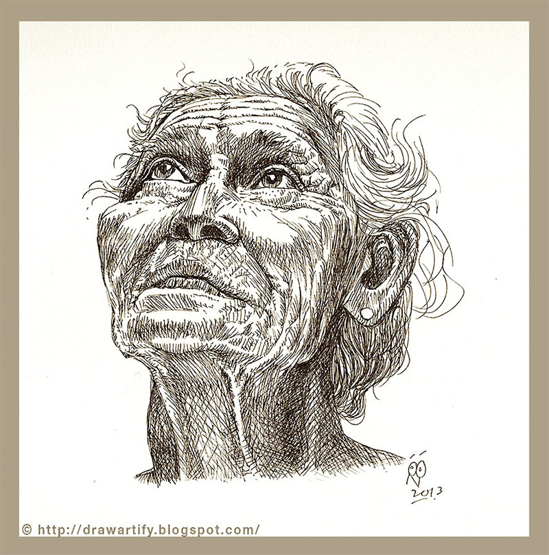 800x808 Drawartify Old Lady Sketch - Old Lady Sketch