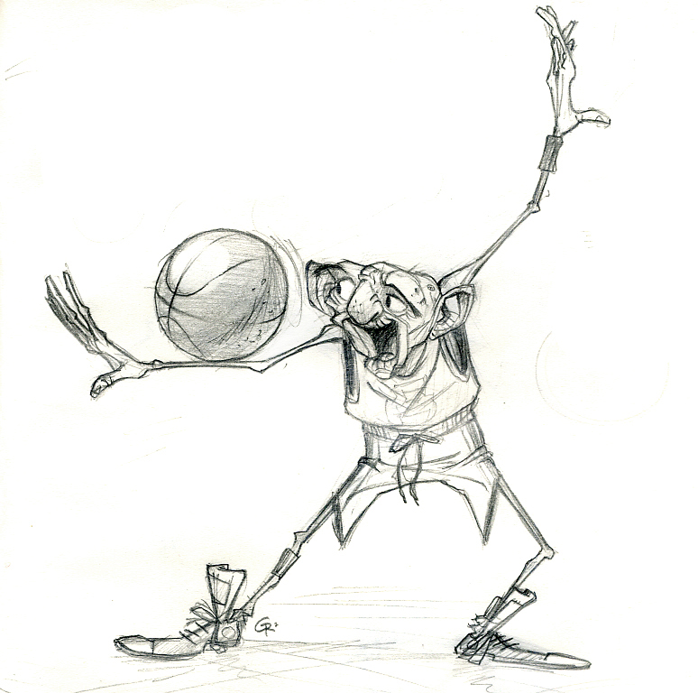 774x768 Old Man Basketball By Guillermoramirez - Old Man Cartoon Sketch