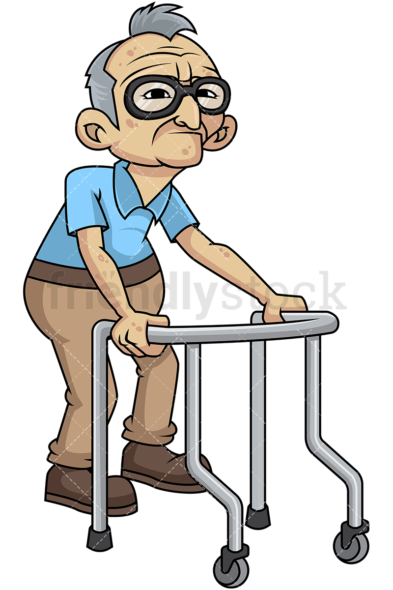 800x1200 Pictures Old Man With Walker Cartoon, - Old Man Cartoon Sketch