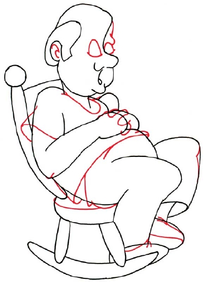 400x550 3. Shirt And Shoes - Old Man Cartoon Sketch