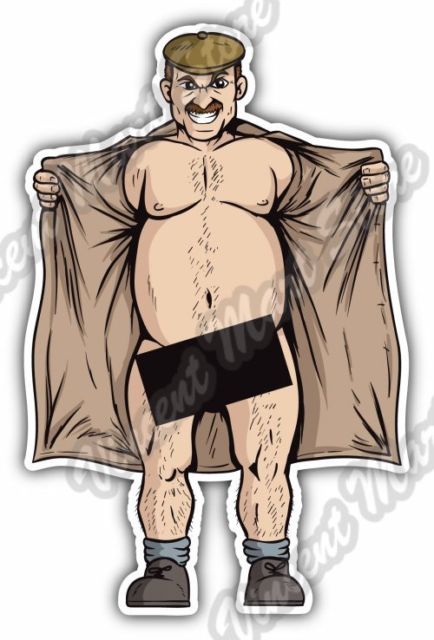 434x640 Adults Dirty Old Man Flasher Funny Car Bumper Window Vinyl Sticker - Old Man Cartoon Sketch