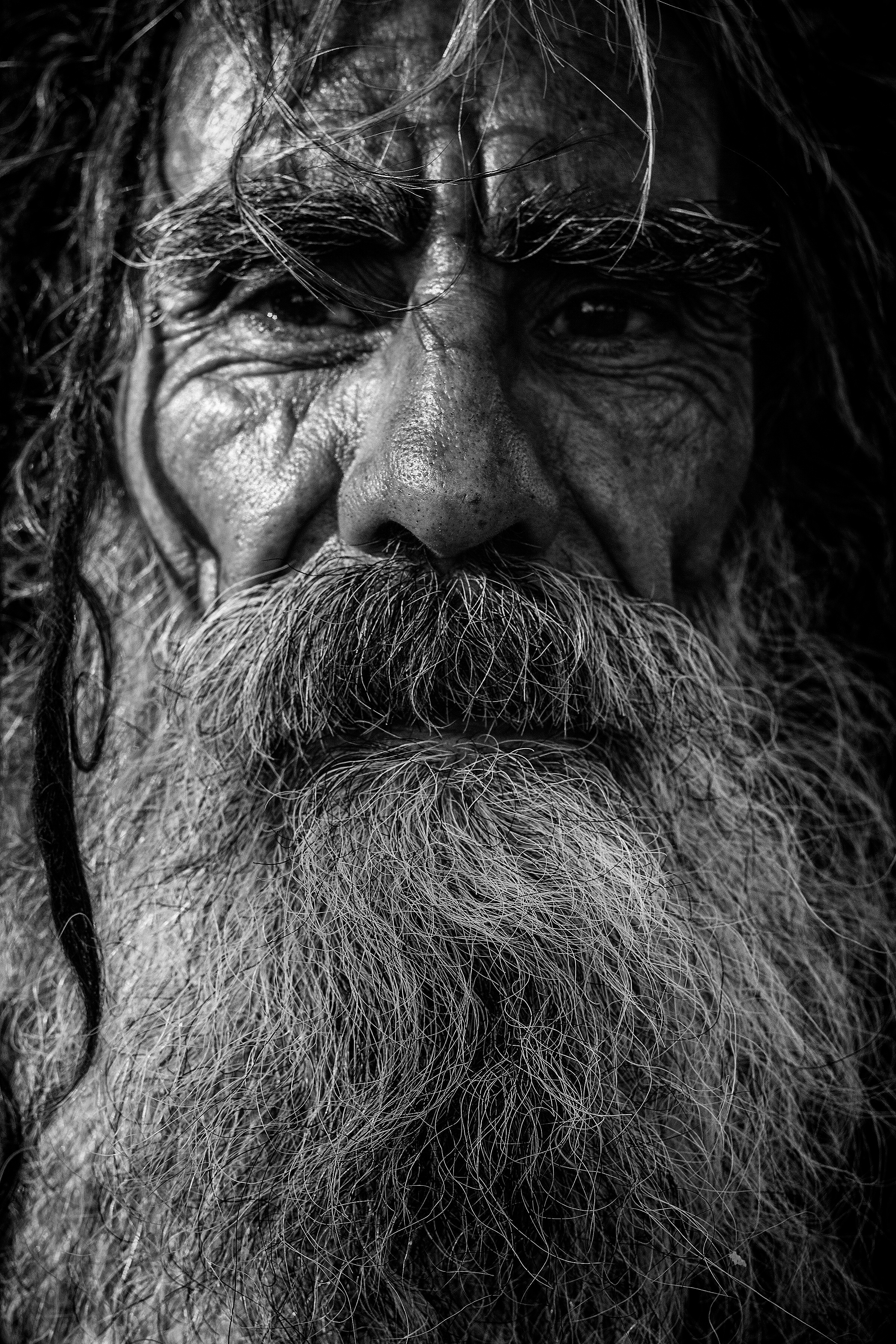2400x3600 Free Images Person, Black And White, Portrait, Darkness, Beard - Old Man Face Sketch