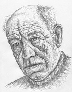233x300 Old Man Face Drawings - Old Man Face Sketch
