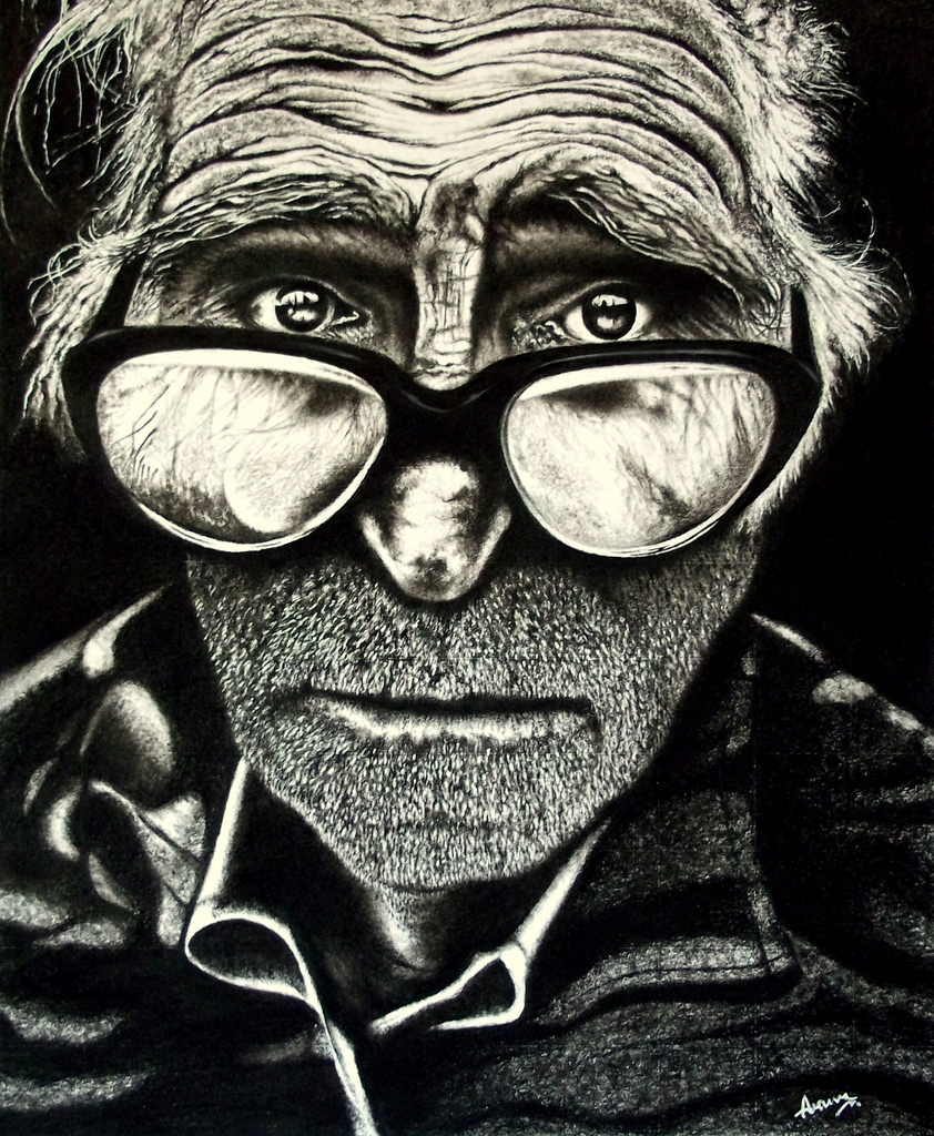 842x1024 Charcoal Drawing Face Of An Old Man. Hello Friends.. - Old Man Face Sketch