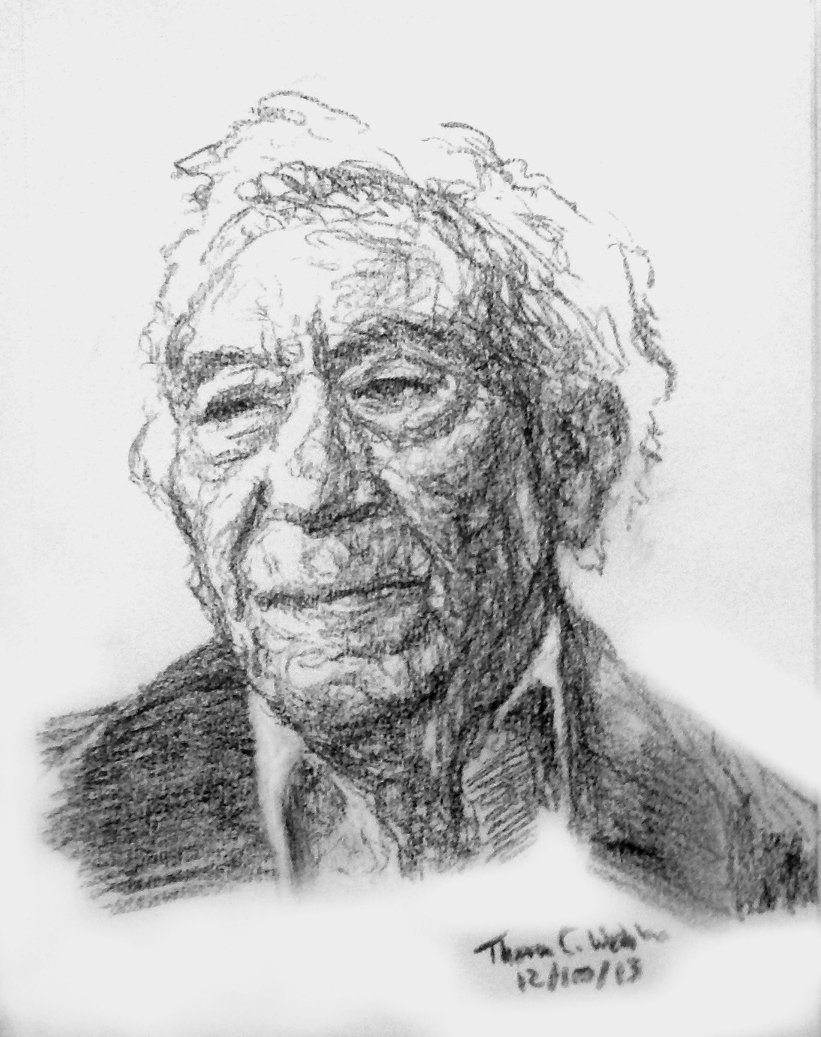 1663x2100 Sketch Of An Old Man (Charcoal Pencil) Tom Webber Artist - Old Man Sketch