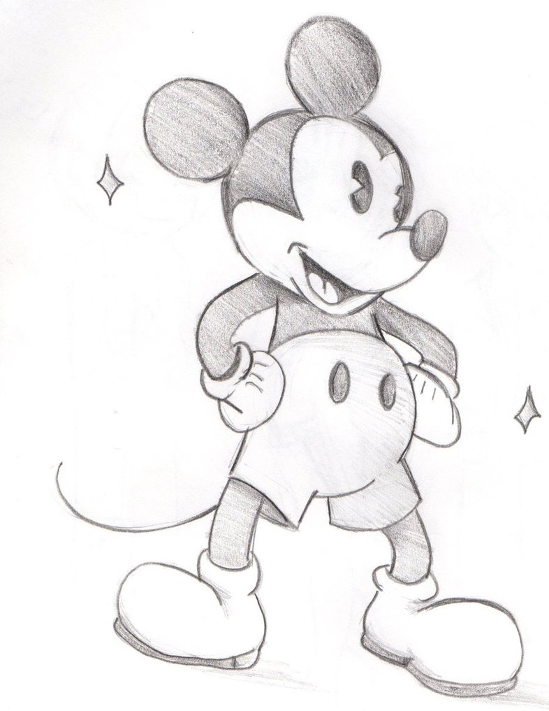 786x1017 Mickey Mouse Sketch Pictures Sketch Old Style Mickey - Old Mickey Mouse Sketch