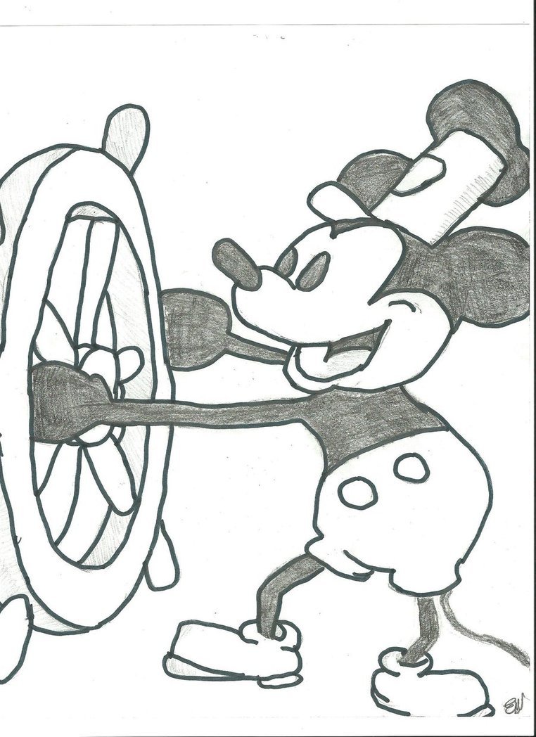 762x1048 Steamboat Willie (The Old Mickey Mouse) By Lucky Ducky Howrse On - Old Mickey Mouse Sketch