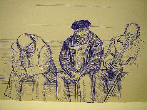 Old People Sketch at PaintingValley.com | Explore collection of Old ...