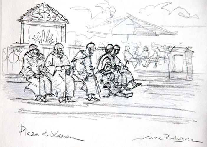 702x500 Sketches From Morocco - Old People Sketch