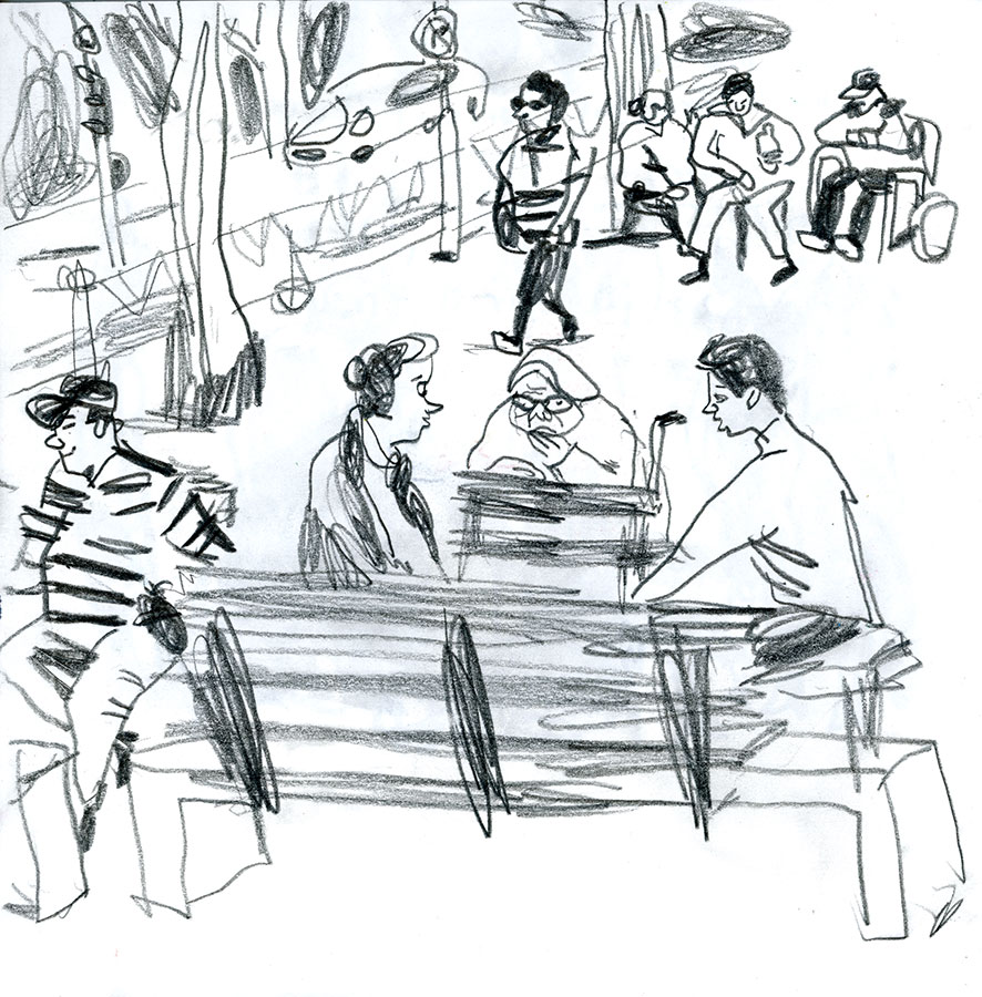 886x900 Ultramarin - Old People Sketch