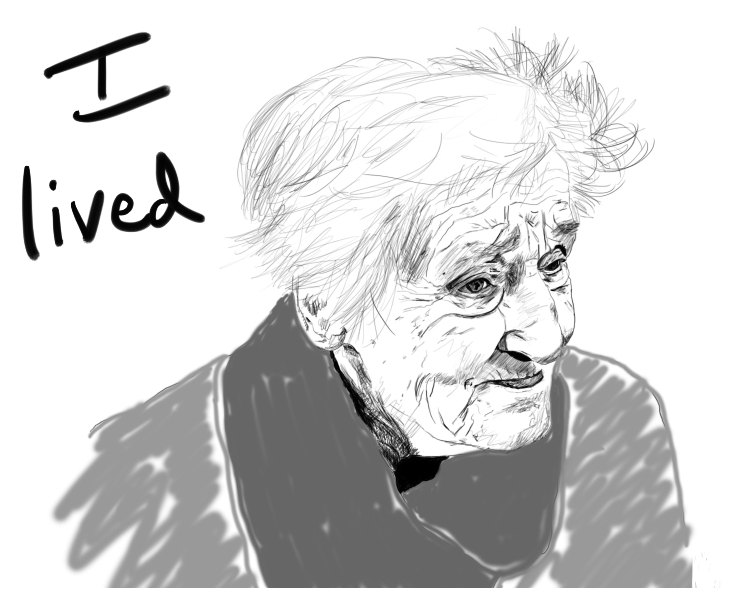 750x600 Sketch Of An Old Woman Some Bad Plankton - Old Person Sketch