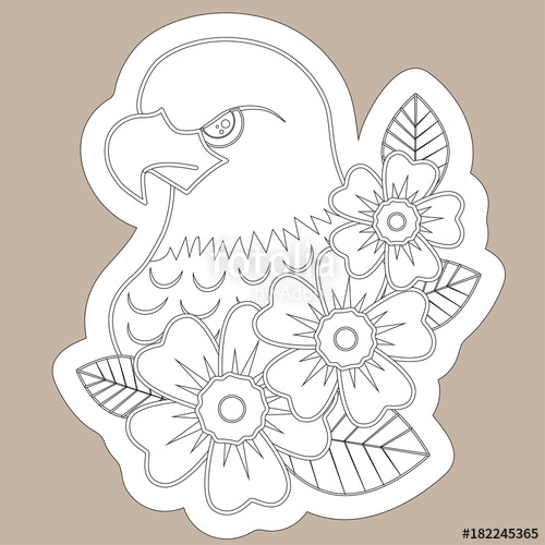 500x500 Sketch Of Old School Tattoo. A Sketch Of A Bird Of Prey, Eagle - Old School Sketch