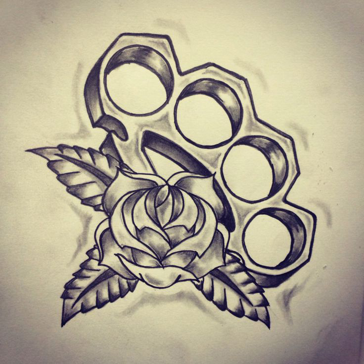 736x736 Brass Knuckles Old School Tattoo Sketch Best Tattoo Ideas Gallery - Old School Sketch