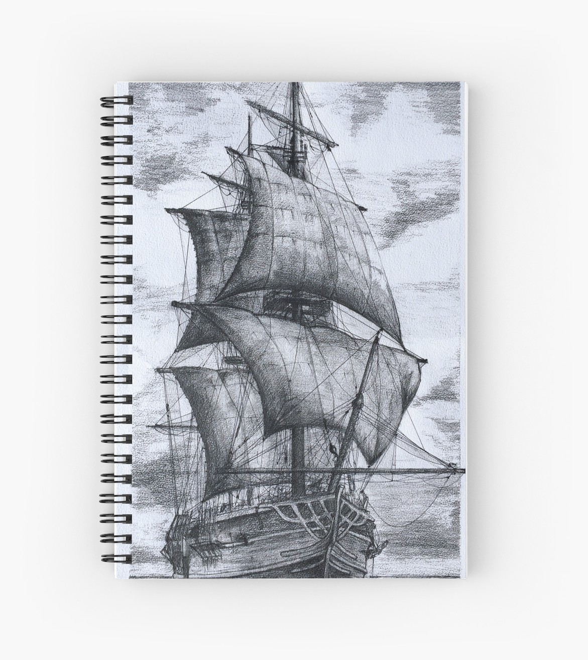1171x1313 Old Ship Drawing Spiral Notebooks By Ksova Redbubble - Old Ship Sketch