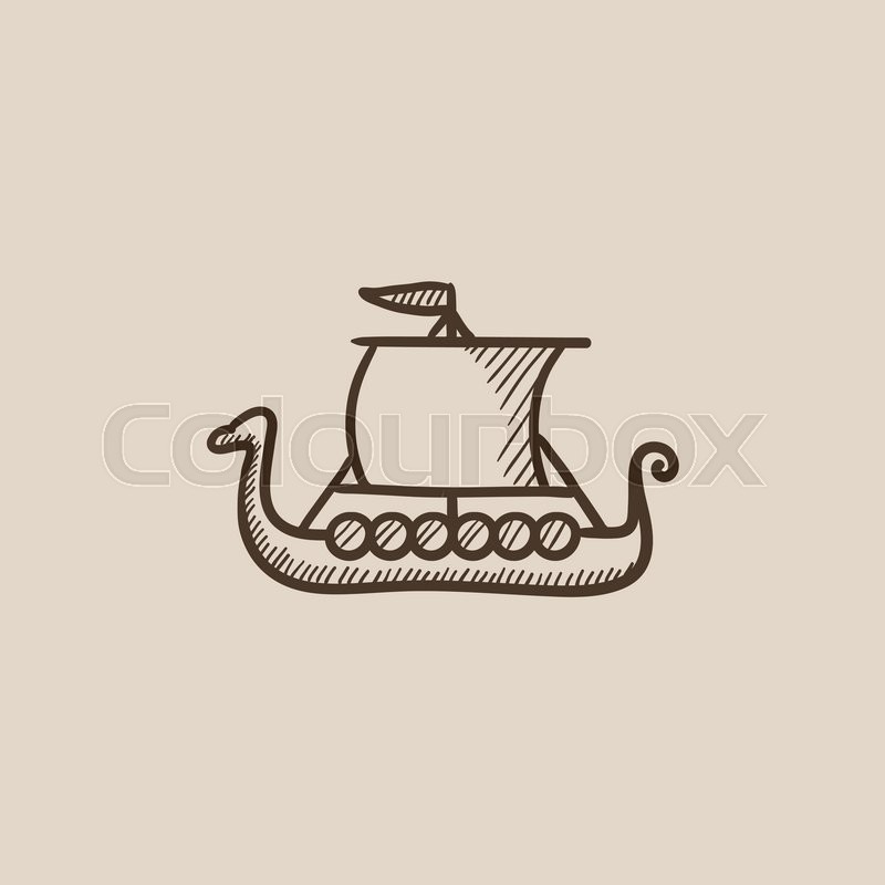 800x800 Old Ship Sketch Icon For Web, Mobile And Infographics. Hand Drawn - Old Ship Sketch
