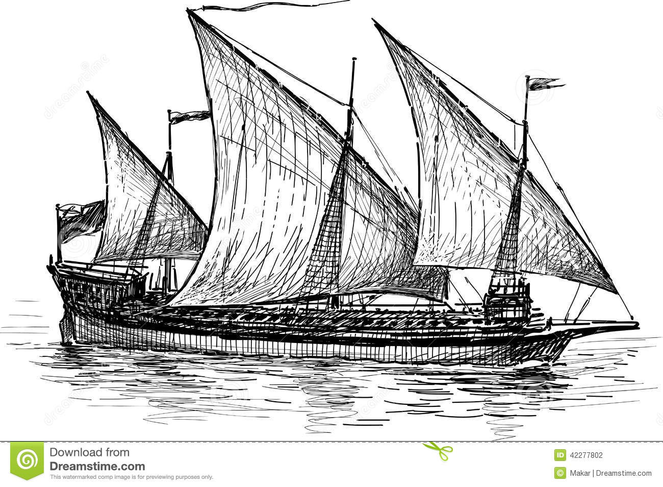 1300x954 Old Time Sailing Ship Clip Art Vintage Old Ships Illustration - Old Ship Sketch