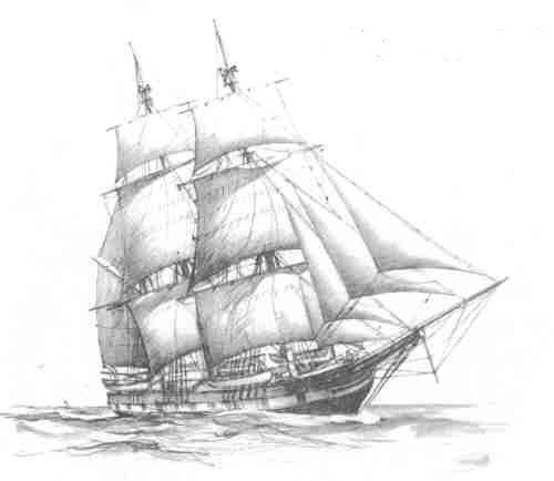 500x434 Drawn Sailing Old 3426709 - Old Ship Sketch