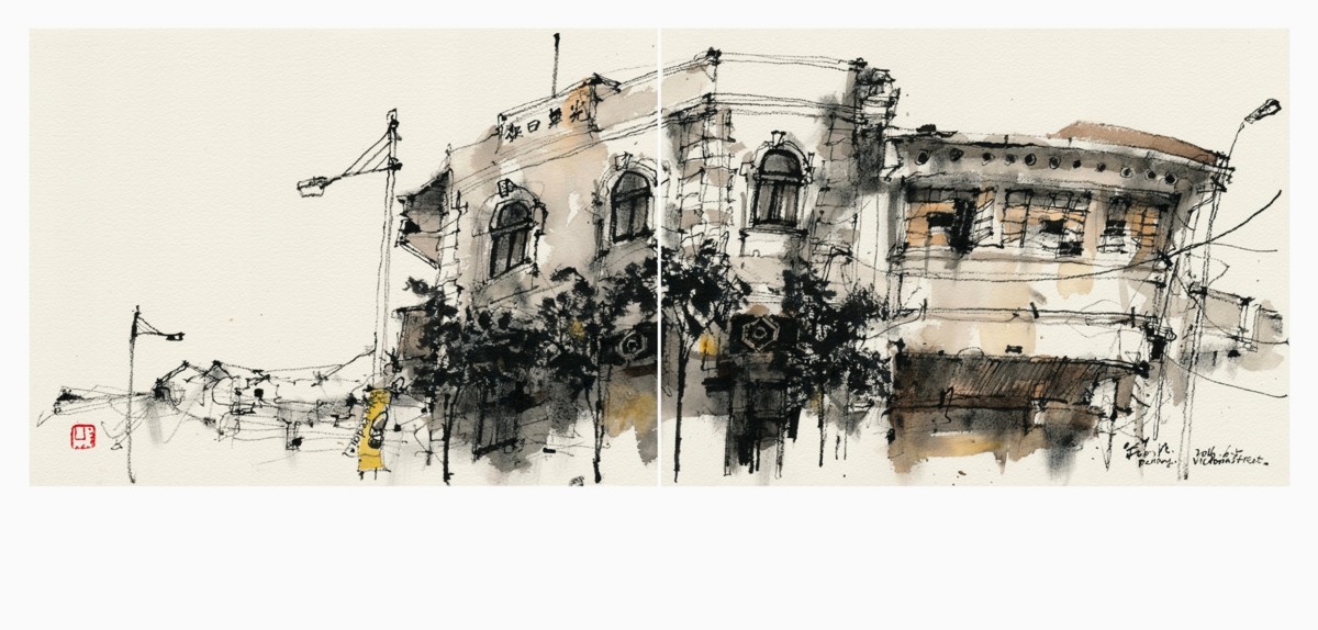 1200x574 Kaki Creation Blog Archive Sketches Of Old Penang Postcards - Old Sketches