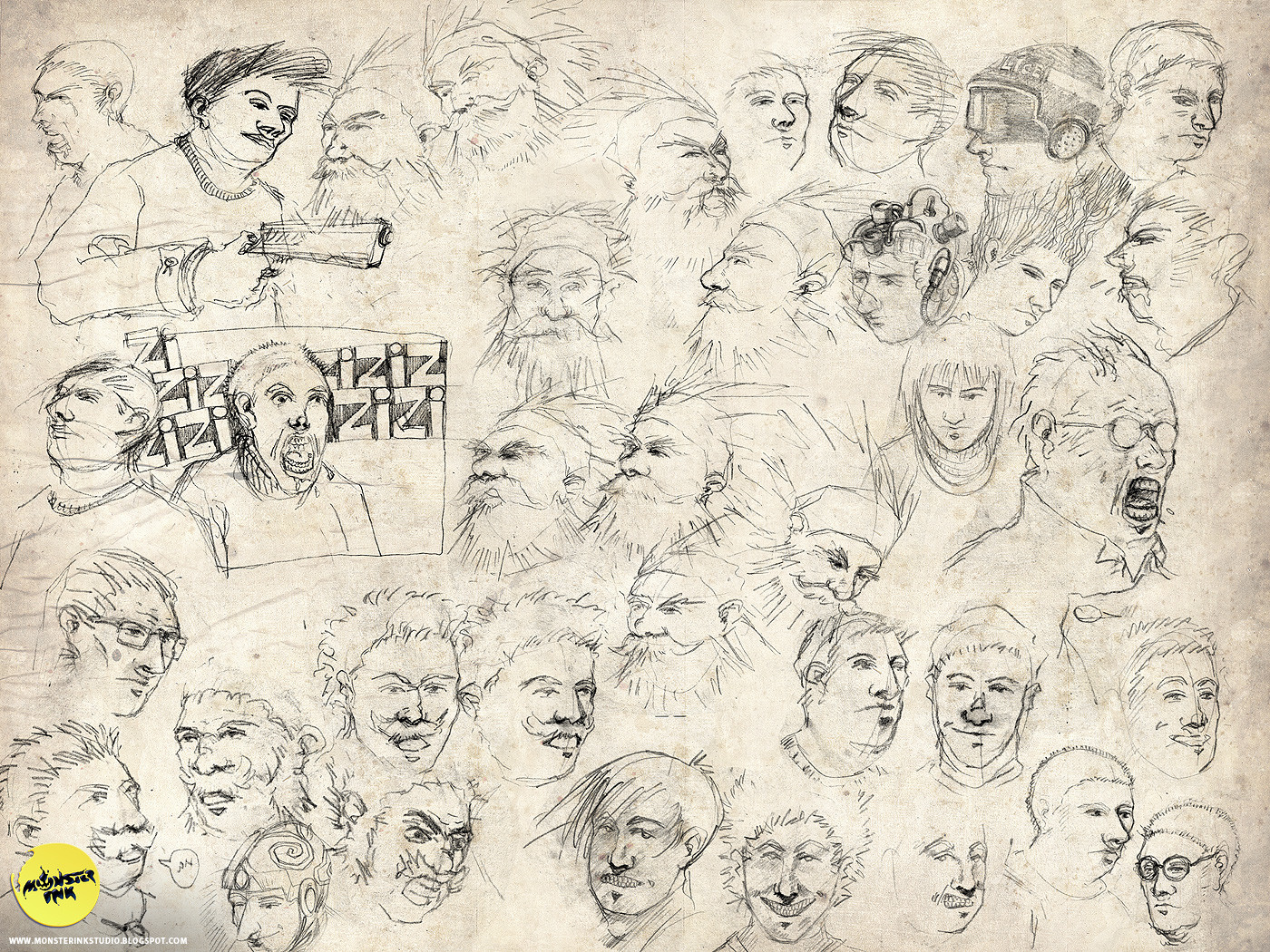 1400x1050 Monster Ink - Old Sketches