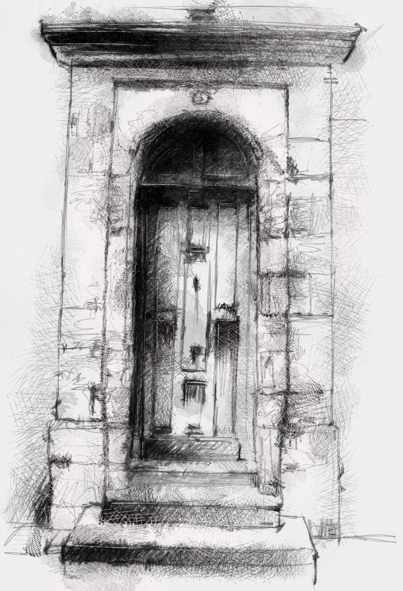 1399x2048 Old Door Sketch A Day Sketches, Sketch A Day And - Old Sketches