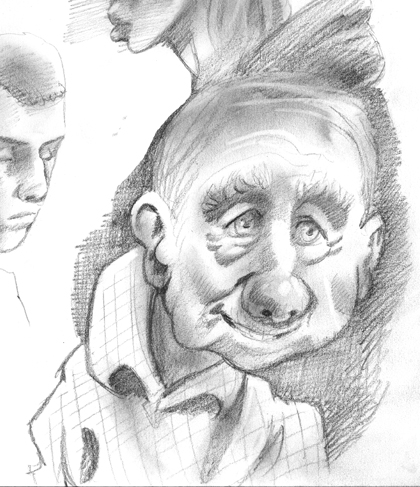420x487 Old Man Sketch The Art Of Will Terrell - Old Sketches