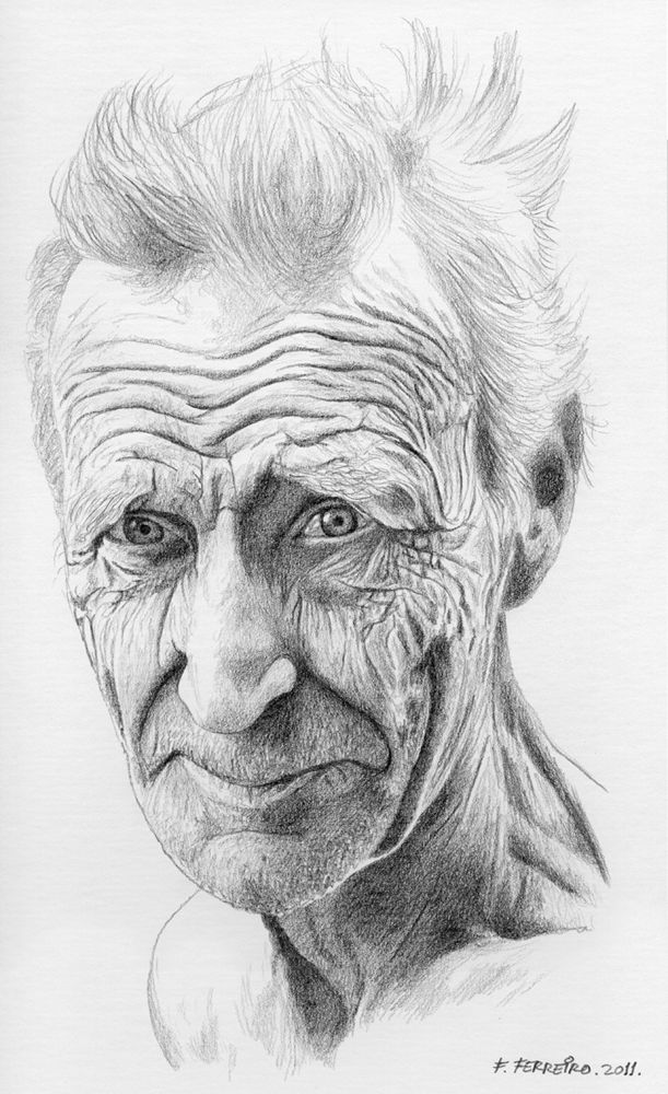 611x1000 Old Man. Sketch Made With Graphite Pencil On Paper. Graphite - Old Sketches