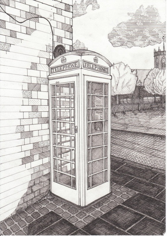 566x800 Drawn Phone Sketch - Old Telephone Sketch