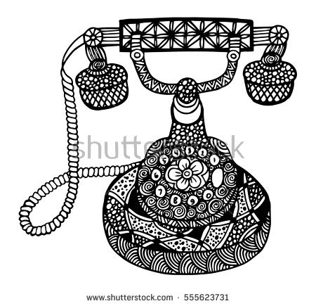 450x435 Drawn Telephone Vintage - Old Telephone Sketch