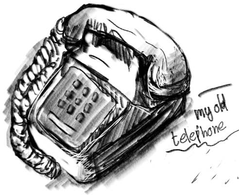 492x400 Randall Degges - Old Telephone Sketch