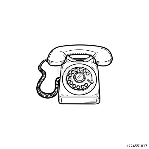 500x500 Vintage Telephone Hand Drawn Outline Doodle Icon. Old Phone And - Old Telephone Sketch