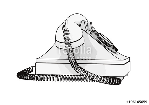 500x354 Sketch Of Old Phone Vector Stock Image And Royalty Free Vector - Old Telephone Sketch