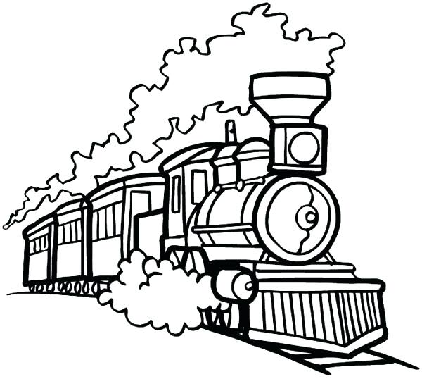 600x538 Clipart Train Sketch - Old Train Sketch