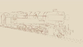 320x180 Outline Sketch Cartoon 2d Animation Of Old Steam Engine Locomotive - Old Train Sketch