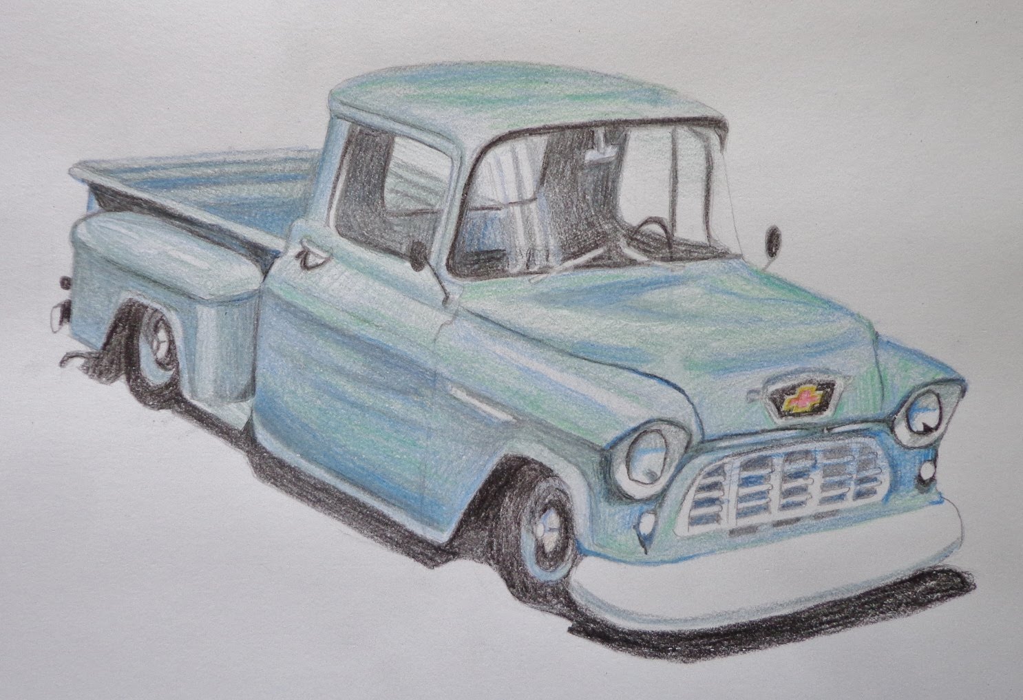 1486x1017 Speed Drawing Of A Truck - Old Truck Sketch