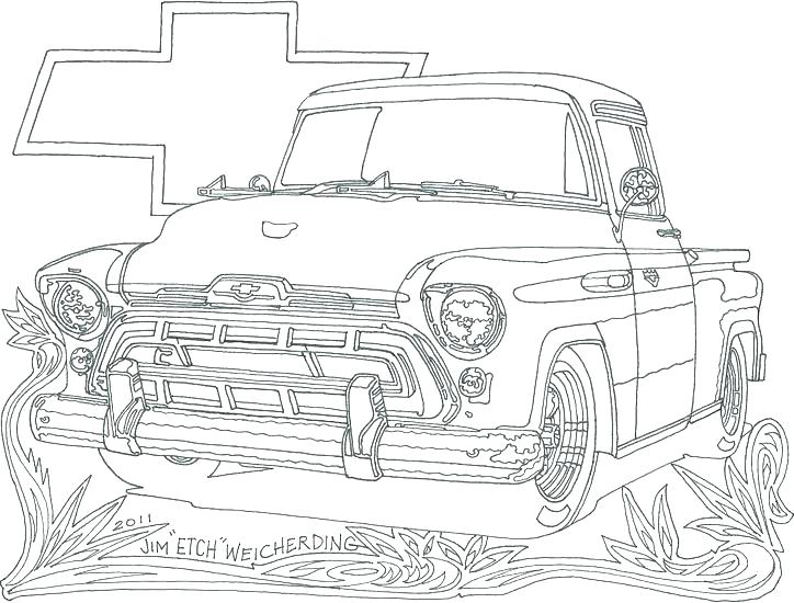 724x550 Collection Of Vintage Truck Coloring Pages Download Them And Try - Old Truck Sketch