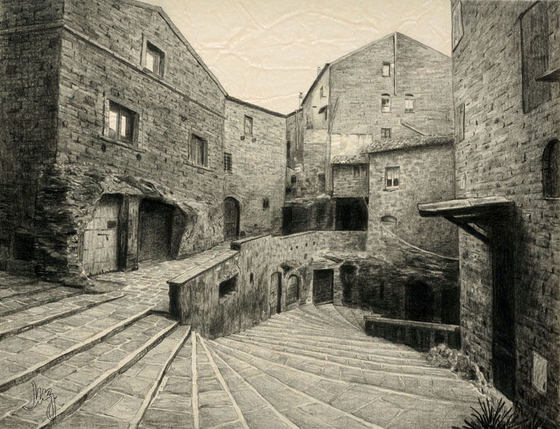 800x613 Old Village 1 By Manu05 - Old Village Sketch