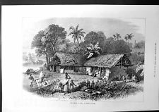 225x159 Print Pentrich Village Derbyshire Watercolour Student Sketch 1946 - Old Village Sketch