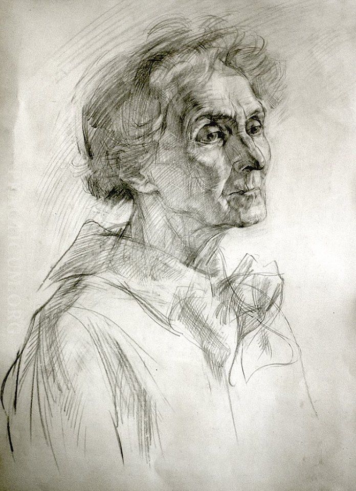 696x960 By - Old Woman Sketch