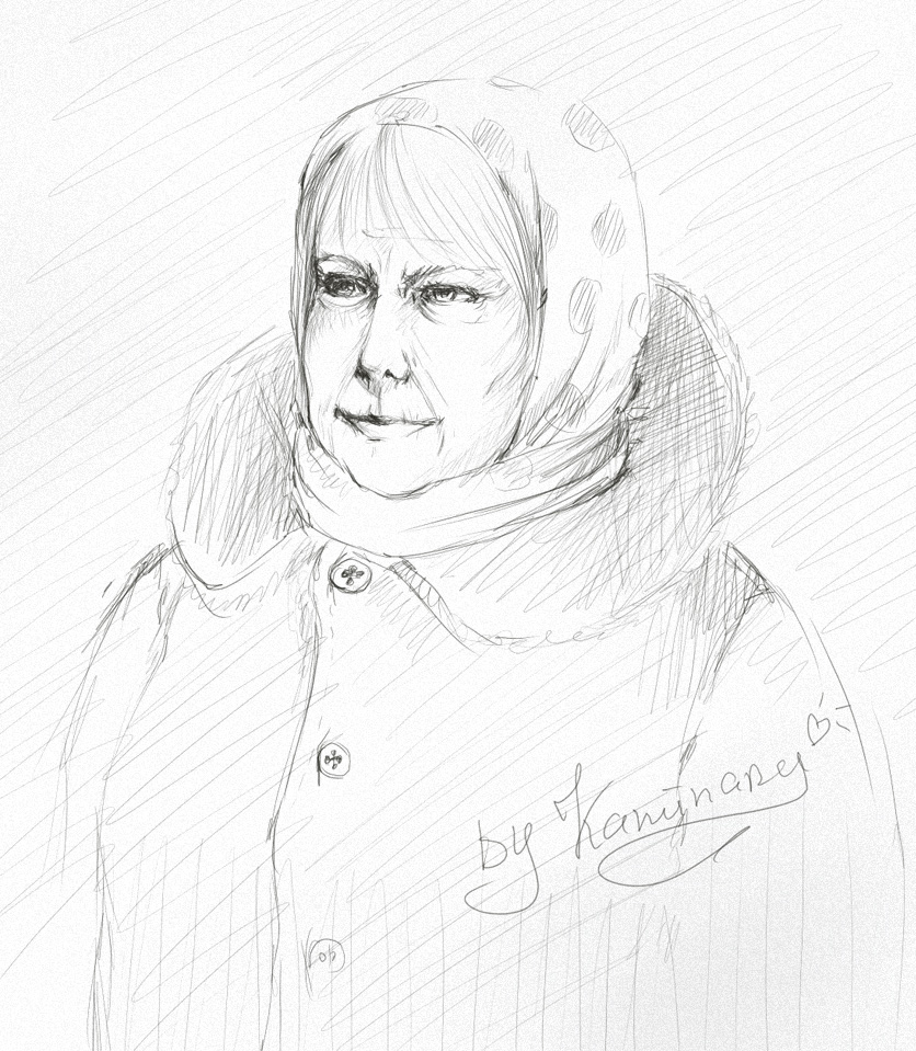 836x959 Old Woman Sketch By Kaminary San - Old Woman Sketch
