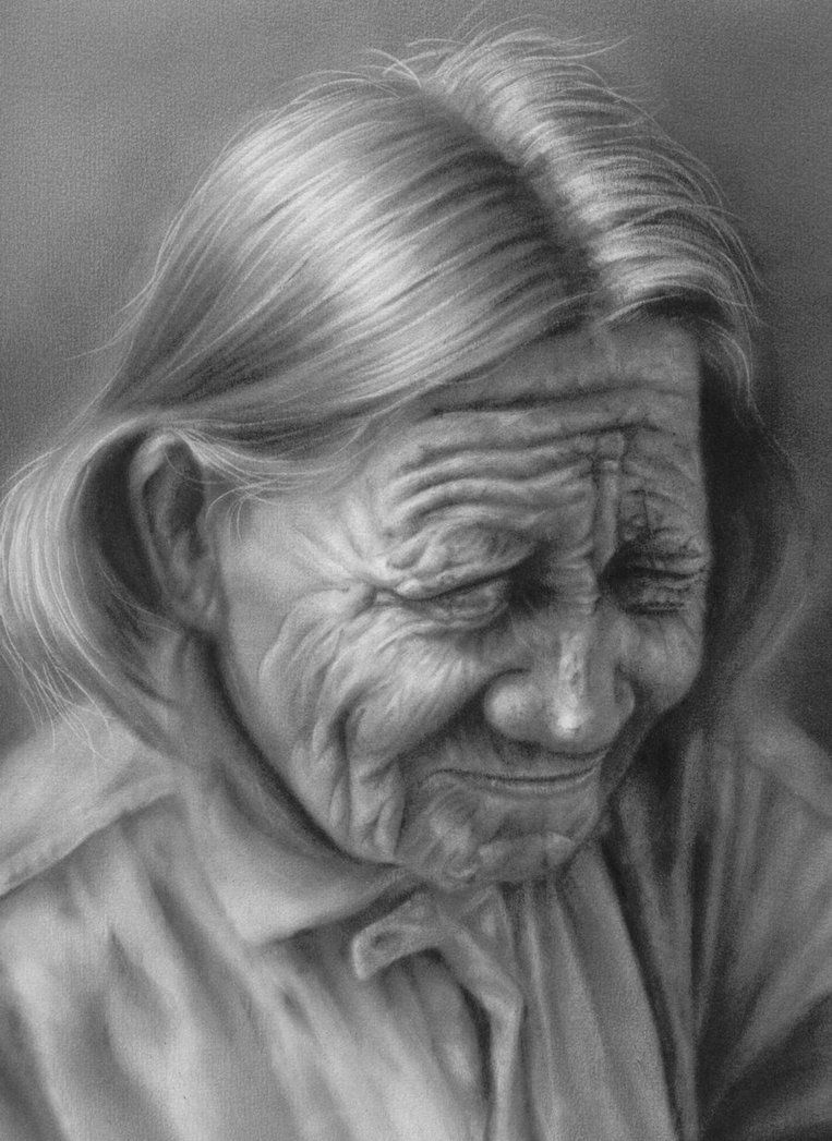 763x1047 Old Women By Sleepy Face - Old Woman Sketch
