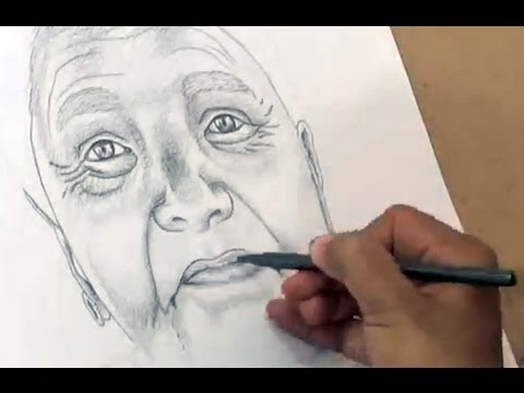 480x360 Women Portrait Drawing - Old Woman Sketch