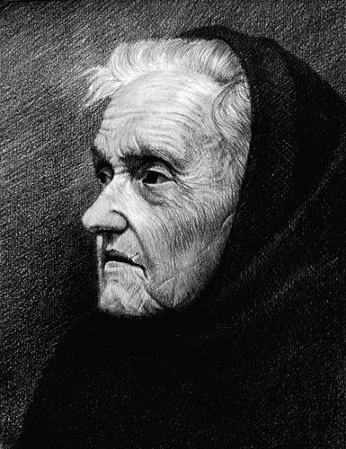 385x500 Old Woman One Of The Old Sketches, From Times Of Liceum, - Old Woman Sketch