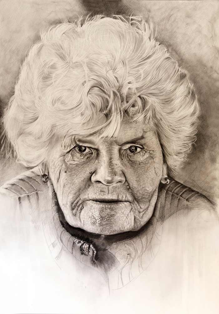 700x1001 Head Of An Old Woman - Old Woman Sketch